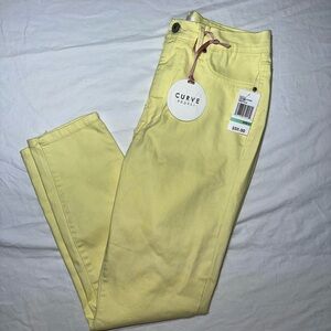 Curve Appeal Minimalist Jegging Yellow Pants Womens Size 8 New With Tags